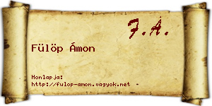 Fülöp Ámon névjegykártya